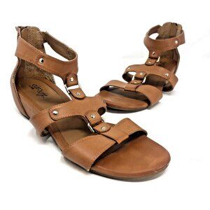 Sofft Eurosoft Sandals Womens 9M Reid Brown Faux Leather Gladiator Closed Back
